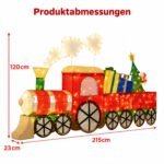 Kalėdų dekoracijų rinkinys: traukinys 215 cm ir Kalėdų senelis su elniu 166 cm (Įvairiaspalvė) – Paveikslėlis 3