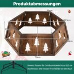 Kalėdų eglutės stovas medinis su dekoratyvinėmis išpjovomis (Kaimiška ruda) – Paveikslėlis 2