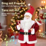 Kalėdų senelis 120 cm, animuotas, su judančia galva, rankomis ir muzika – Paveikslėlis 4