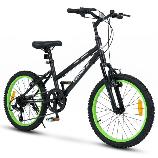 Kalnų dviratis vaikams 20 colių su 7 pavarų Shimano sistema (Juoda)