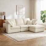 Kampinė modulinė sofa su šezlongu ir šenilo apmušalu – Paveikslėlis 10