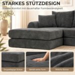 Kampinė sofa-lova modulinė, 76 cm gylio sėdimoji dalis, putų užpildas – Paveikslėlis 6