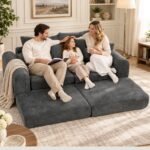 Kampinė sofa-lova modulinė, 76 cm gylio sėdimoji dalis, putų užpildas – Paveikslėlis 8