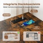 Kampinis darbo stalas su monitoriaus lentyna ir krovimo stotele (Ruda) – Paveikslėlis 4