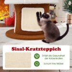 Katėms skirta draskyklė-namelis su keturiais aukštais kalėdinė (Žalia ir balta) – Paveikslėlis 5