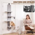 Katės laipynė ant durų su keturiomis platformomis ir sizaline draskykle – Paveikslėlis 7