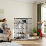Katės narvas 140 cm, 4 aukštų, su 5 durelėmis, kopėčiomis ir platformomis – Paveikslėlis 10