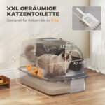 Katės tualetas XXL iš nerūdijančio plieno su atverčiamu dangčiu ir semtuvėliu – Paveikslėlis 3