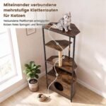 Katiniams draskyklė su nameliu ir trimis platformomis (Ruda) – Paveikslėlis 5