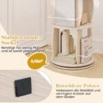 Knygų stovas besisukantis su apsauginėmis briaunomis 40 x 40 x 128 5 cm (Natūrali) – Paveikslėlis 4