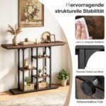 Konsolinis staliukas su keturiomis lentynomis ir plieniniu rėmu (Ruda) – Paveikslėlis 5