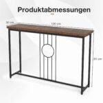 Konsolinis staliukas su metaliniu rėmu ir geometriniu dizainu (Rūdžių ruda) – Paveikslėlis 2