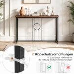 Konsolinis staliukas su metaliniu rėmu ir geometriniu dizainu (Rūdžių ruda) – Paveikslėlis 4