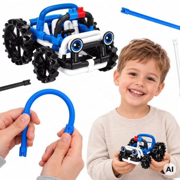 Konstrukcinis 3D rinkinys automobiliui iš 49 detalių