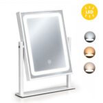 Kosmetinis LED veidrodis 25x30 cm su trimis šviesos režimais
