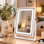 Kosmetinis LED veidrodis 25x30 cm su trimis šviesos režimais – Paveikslėlis 3