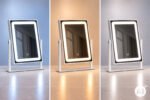 Kosmetinis LED veidrodis 25x30 cm su trimis šviesos režimais – Paveikslėlis 4