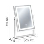 Kosmetinis LED veidrodis 25x30 cm su trimis šviesos režimais – Paveikslėlis 9