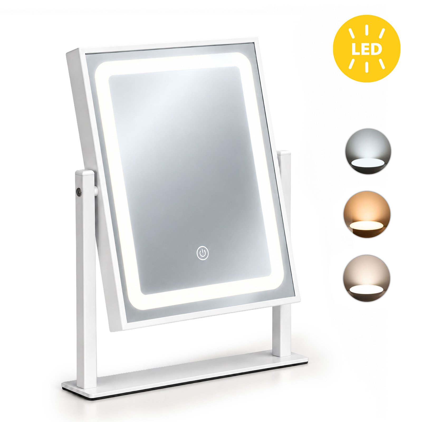 Kosmetinis LED veidrodis 25x30 cm su trimis šviesos režimais Kosmetinis LED veidrodis 25x30 cm su trimis šviesos režimais