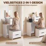 Kosmetinis staliukas su veidrodžiu, taburete ir darbo stalo funkcija – Paveikslėlis 4