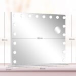 Kosmetinis veidrodis su 18 LED lempučių, 80x60 cm, USB jungtimi ir 10x didinimu – Paveikslėlis 3