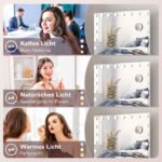 Kosmetinis veidrodis su 18 LED lempučių, 80x60 cm, USB jungtimi ir 10x didinimu – Paveikslėlis 5