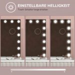 Kosmetinis veidrodis su 18 LED lempučių, 80x60 cm, USB jungtimi ir 10x didinimu – Paveikslėlis 6