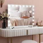 Kosmetinis veidrodis su 18 LED lempučių, 80x60 cm, USB jungtimi ir 10x didinimu – Paveikslėlis 9