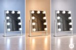 Kosmetinis veidrodis su LED apšvietimu, 25x30 cm – Paveikslėlis 4