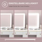 Kosmetinis veidrodis su LED apšvietimu, USB jungtimi ir didinimu 80x60 cm – Paveikslėlis 6