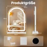 Kosmetinis veidrodis su apšvietimu ir 10x didinimo priedu (Balta) – Paveikslėlis 2