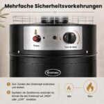 Lauko dujinis šildytuvas su ratukais (Juoda) – Paveikslėlis 4
