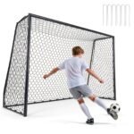 Lauko futbolo vartai su metaliniu rėmu (Juoda) – Paveikslėlis 3