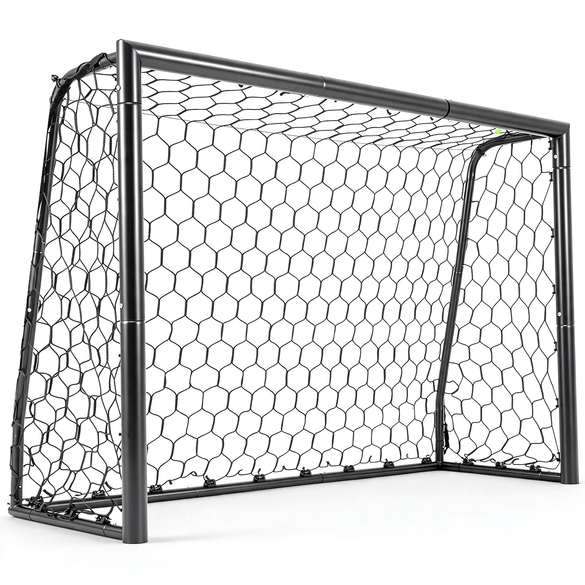 Lauko futbolo vartai su metaliniu rėmu ir poliesterio tinklu (Juoda) Lauko futbolo vartai su metaliniu rėmu ir poliesterio tinklu (Juoda)