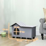 Lauko namelis katėms su platforma ir nuimamu stogu, 70x43x45 cm – Paveikslėlis 3