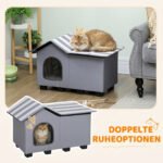 Lauko namelis katėms su platforma ir nuimamu stogu, 70x43x45 cm – Paveikslėlis 6