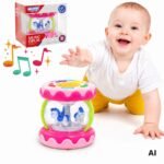 Lavinamasis muzikinis žaislas 3in1 kūdikiams su ropojimo voleliu