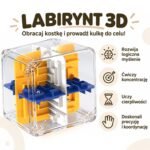 Loginis žaislas 3D kubas-labirintas su rutuliuku – Paveikslėlis 4