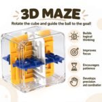 Loginis žaislas 3D kubas-labirintas su rutuliuku – Paveikslėlis 5