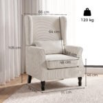 Lounge fotelis su atrama nugarai, porankiais ir juosmens pagalve – Paveikslėlis 3