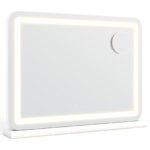 Makiažo veidrodis su LED apšvietimu ir trimis šviesos režimais 58 x 43 cm (Balta)