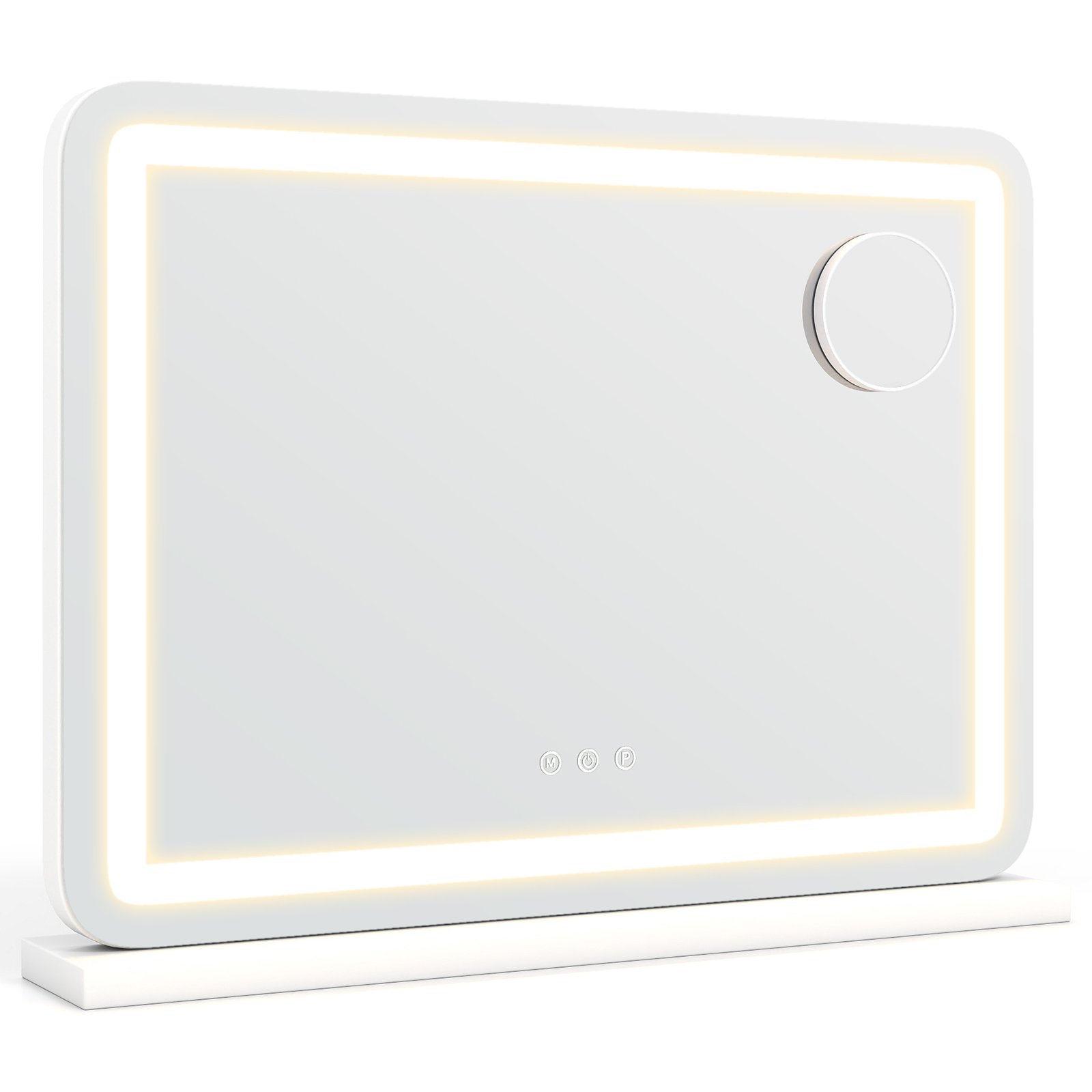 Makiažo veidrodis su LED apšvietimu ir trimis šviesos režimais 58 x 43 cm (Balta) Makiažo veidrodis su LED apšvietimu ir trimis šviesos režimais 58 x 43 cm (Balta)