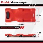 Mechaniko gultas su 6 ratukais ir įrankių dėtuvėmis 101 x 47 x 11 cm (Raudona) – Paveikslėlis 2