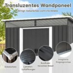 Metalinė sodo įrankių saugykla (Tamsiai pilka) – Paveikslėlis 4