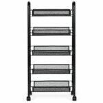 Mobilus metalinis stelažas su 5 lentynomis, 45x26x103 cm – Paveikslėlis 5