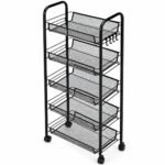 Mobilus metalinis stelažas su 5 lentynomis, 45x26x103 cm – Paveikslėlis 6