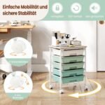 Mobilus organizatorius su darbiniu paviršiumi ir 5 stalčiais (Žalia) – Paveikslėlis 5