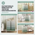 Mobilus organizatorius su metaliniu rėmu ir 20 stalčių (Žalia) – Paveikslėlis 3