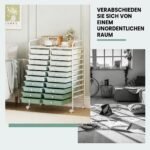 Mobilus organizatorius su metaliniu rėmu ir 20 stalčių (Žalia) – Paveikslėlis 4