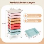 Mobilus organizatorius su metaliniu rėmu ir 8 stalčiais (Įvairiaspalvė (makaronų spalvos)) – Paveikslėlis 2